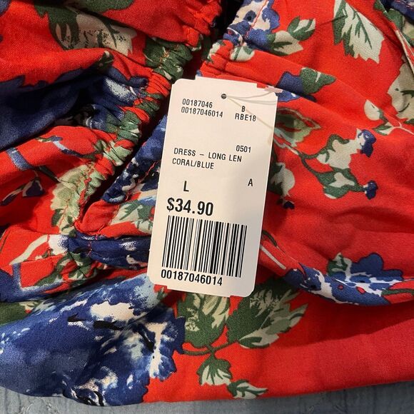 Forever 21 Red Floral Maxi Dress Women’s Size Large NWT - Picture 6 of 6